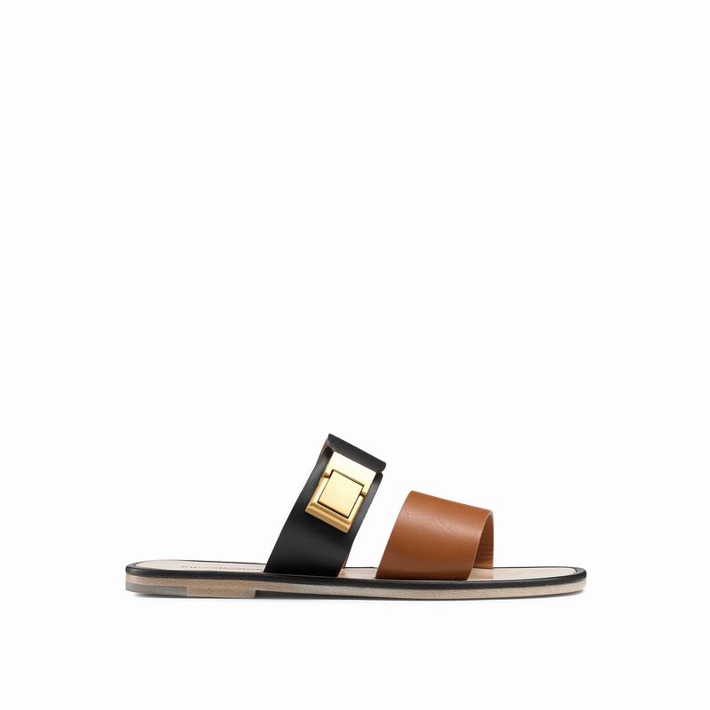 Russell & Bromley Aquaviva Lock Trim Sandals Women's Black [ZAA8812DL]